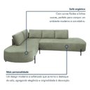 Ver imagem 4 de Sofá Canto Orgânico 4 Lugares Bouclé Verde Luna 272cm Yescasa