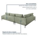 Ver imagem 6 de Sofá Canto Orgânico 4 Lugares Bouclé Verde Luna 272cm Yescasa