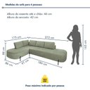 Ver imagem 3 de Sofá Canto Orgânico 4 Lugares Bouclé Verde Luna 272cm Yescasa