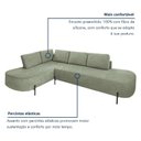 Ver imagem 5 de Sofá de Canto Orgânico 4 Lugares 265cm Base de Ferro Chaise Esquerda Luna Yescasa