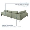 Ver imagem 6 de Sofá de Canto Orgânico 4 Lugares 265cm Base de Ferro Chaise Esquerda Luna