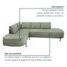 Sofá de Canto Orgânico 4 Lugares 265cm Base de Ferro Chaise Esquerda Luna - 4