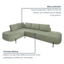 Ver imagem 5 de Sofá de Canto Orgânico 4 Lugares 265cm Base de Ferro Chaise Esquerda Luna