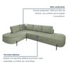 Sofá de Canto Orgânico 4 Lugares 265cm Base de Ferro Chaise Esquerda Luna - 5