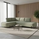 Ver imagem 1 de Sofá Canto Orgânico 4 Lugares Bouclé Verde Luna 272cm Yescasa