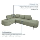 Ver imagem 5 de Sofá Canto Orgânico 4 Lugares Bouclé Verde Luna 272cm Yescasa