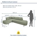Ver imagem 3 de Sofá de Canto Orgânico 4 Lugares 265cm Base de Ferro Chaise Esquerda Luna Yescasa
