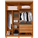 Ver imagem 3 de Guarda Roupa 2 Portas de Correr com Espelho 3 Gavetas Mônaco Benetil Cinamomo/off White