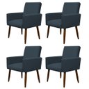 Ver imagem 1 de Kit 4 Poltronas Decorativa Sala e Quarto Nina Suede Herrero:azul Marinho