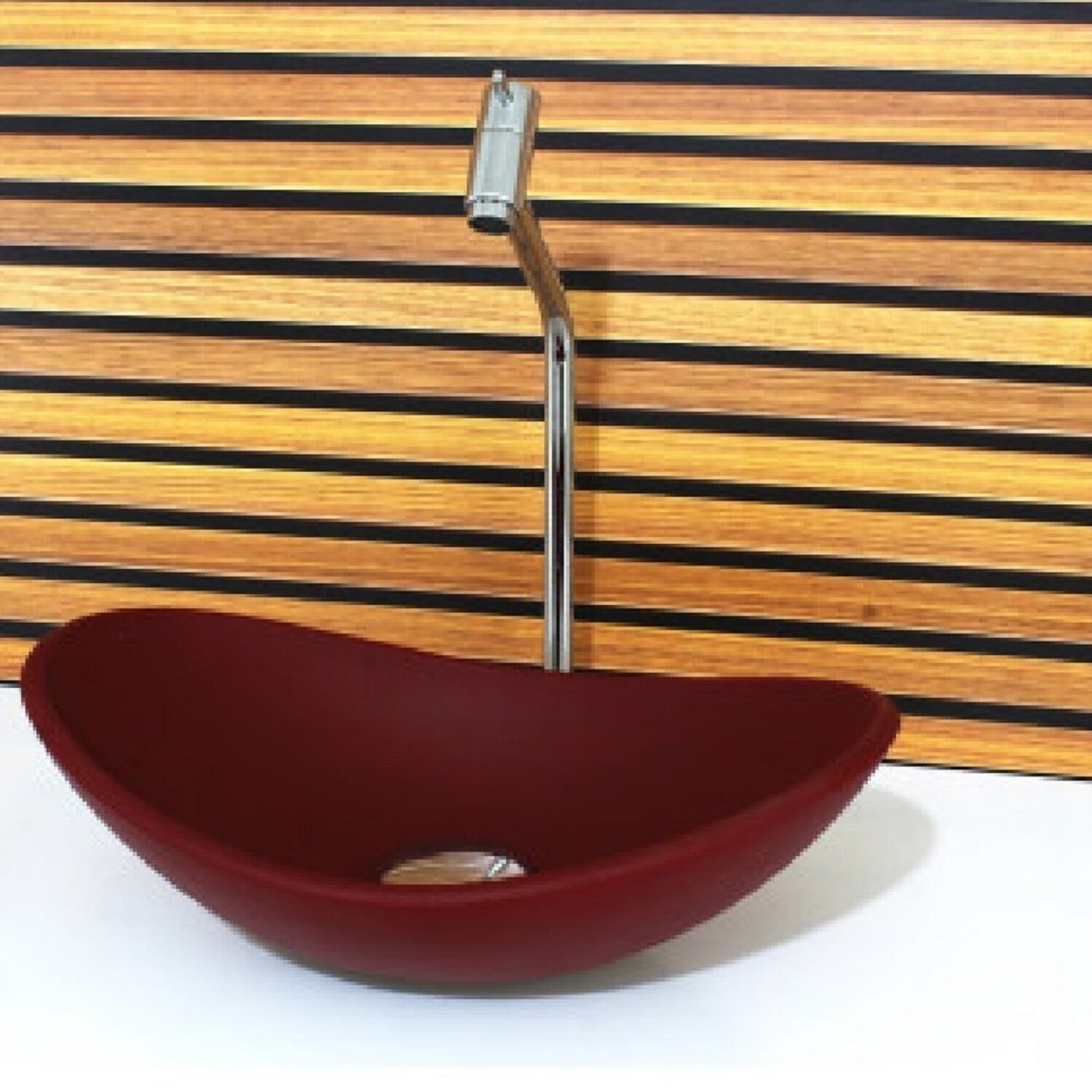 Cuba Vidro Oval 48cm com Torneira e Valvula - 1