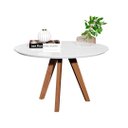 Ver imagem 2 de Mesa de Centro Dubai Redonda Decorativa Sala Estar Pés Madeira Branca