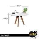 Ver imagem 3 de Mesa de Centro Dubai Redonda Decorativa Sala Estar Pés Madeira Branca