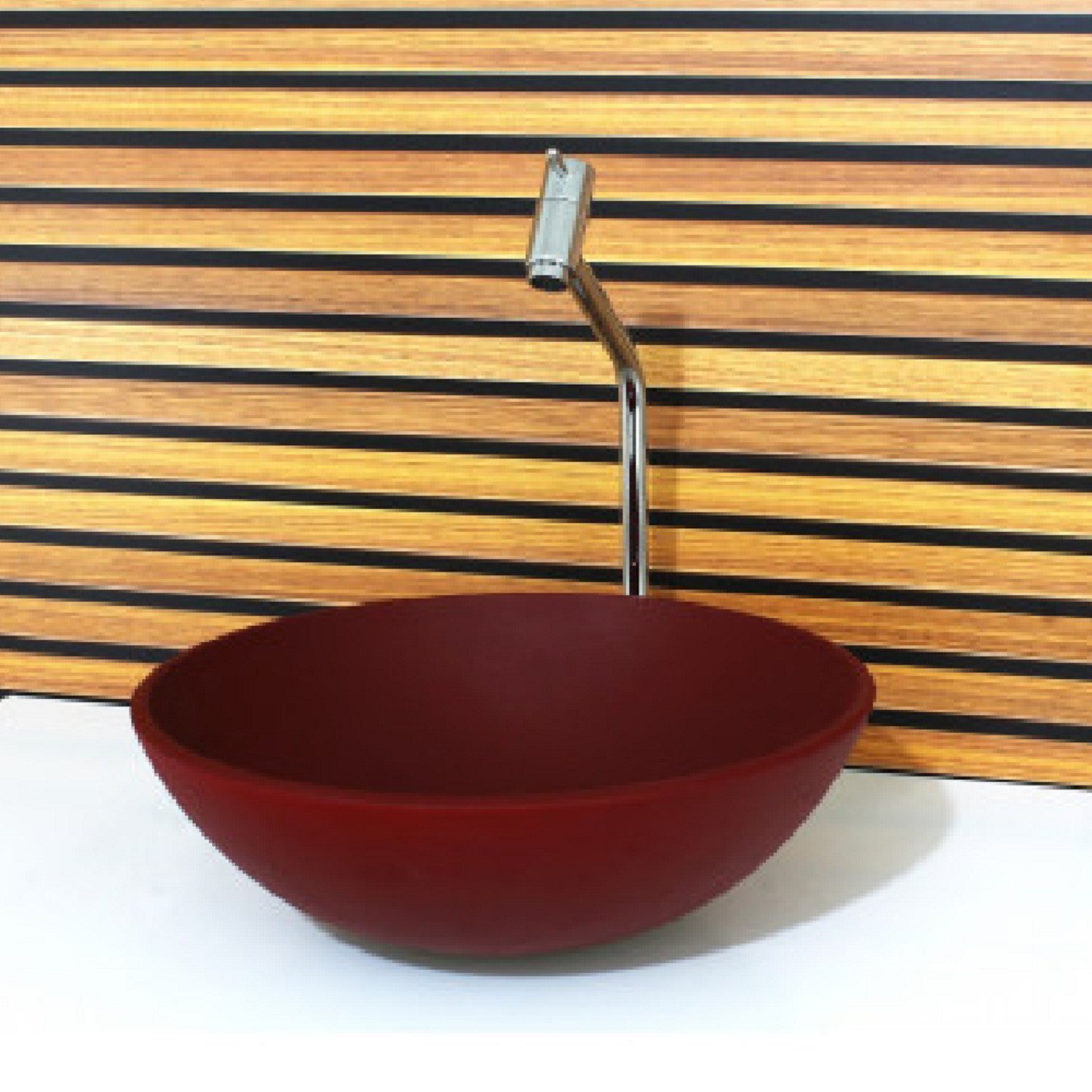 Cuba Vidro Redonda 42 Cm com Torneira e Valvula - 1