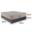 Ver imagem 3 de Cama Box Casal Sintético Bipartido + Colchão Ortobom Airtech Molas Ensacadas 138x188x65 Cor:cinza