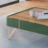 Mesa de Centro Decorativa Rennes Mdp/mdf Pés de Aço Verde Pistache/freijó G26 - Gran Belo - 3