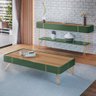 Mesa de Centro Decorativa Rennes Mdp/mdf Pés de Aço Verde Pistache/freijó G26 - Gran Belo - 5