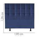 Ver imagem 2 de Cabeceira Estofada Cama Box Casal King 195cm Espanha Corino Azul- Mabe Magazine