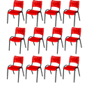 Ver imagem 2 de Kit 12 Cadeiras Iso Fixa Empilhável Escola Igreja Salão:vermelho