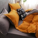 Ver imagem 2 de Jogo de Cama Casal Queen Amarelo 7 Pç Edredom de 260x260cm