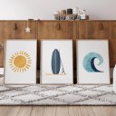 Ver imagem 3 de Kit 3 Quadros Decorativos Infantil Love The Sun Quarto Bebê 30x40 Moldura Madeira