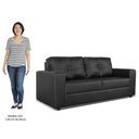 Ver imagem 5 de Sofá Living 2 Lugares para Sala de Estar 160cm Licci L07 Couro Preto - Mpozenato