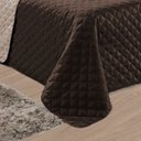 Ver imagem 3 de Kit Cobre Leito 3 Peças Cama Queen Dupla Face com Porta Travesseiros Matelado Marrom Casa Dona
