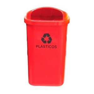 Cesto Individual Para Coleta Seletiva Vermelho Sem Poste 50l