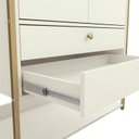Ver imagem 6 de Armário Alto 2 Gavetas 2 Portas e Cabideiro Industrial Branco/Of White/Dourado