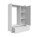 Ver imagem 5 de Guarda-roupa Infantil com Cabideiro Prateleiras e Gaveta Organizador Quarto Bebê Criança - Branco