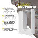Ver imagem 3 de Guarda-roupa Infantil com Cabideiro Prateleiras e Gaveta Organizador Quarto Bebê Criança - Branco