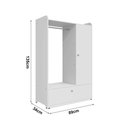 Ver imagem 4 de Guarda-roupa Infantil com Cabideiro Prateleiras e Gaveta Organizador Quarto Bebê Criança - Branco