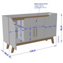 Ver imagem 5 de Aparador Buffet Sala de Jantar com 04 Portas 01 Gaveta Future B02 Off White Cinamomo - Lyam Decor
