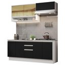 Ver imagem 3 de Armário de Cozinha Compacta 200cm Branco Preto Glamy Madesa 03