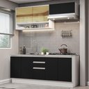 Ver imagem 1 de Armário de Cozinha Compacta 200cm Branco Preto Glamy Madesa 03