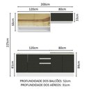 Ver imagem 4 de Armário de Cozinha Compacta 200cm Branco Preto Glamy Madesa 03