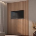 Ver imagem 1 de Painel Ripado em Placa 2,85x12,2 (1,96m²) Poliestireno Marrom/Sucupira Ruffino