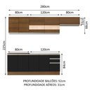 Ver imagem 4 de Armário de Cozinha Completa 280cm Rustic/Preto/Rustic Marcela Madesa 03