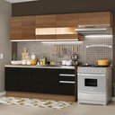 Ver imagem 1 de Armário de Cozinha Completa 280cm Rustic/Preto/Rustic Marcela Madesa 03