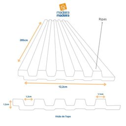 Painel Ripado de Poliestireno 12 Barras de 2,85m X12,2cm Venda em (3,92m²) Ruffino - 4 Painel Ripado de Poliestireno 12 Barras de 2,85m X12,2cm Venda em (3,92m²) Ruffino - 4