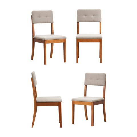 Kit 4 Cadeiras Estofadas Tiê CabeCasa MadeiraOriginals