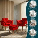 Ver imagem 4 de Kit 2 Poltronas Decorativa e Puff para Sala Recepção Manicure Consultório Quarto Alice Suede