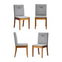 Ver imagem 1 de Kit 4 Cadeiras Estofadas Tiê Maxx CabeCasa MadeiraOriginals Cinza/Amêndoa