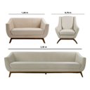 Ver imagem 3 de Conjunto Milano Sofá 3 Lugares e 2 Poltronas em Veludo Bege - Larbelle
