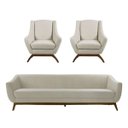 Ver imagem 2 de Conjunto Milano Sofá 3 Lugares e 2 Poltronas em Veludo Bege - Larbelle