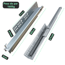Ver imagem 4 de Kit 10 Par Corrediça Oculta Invisível Trilho Gaveta Aço 40cm