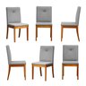 Kit 6 Cadeiras Estofadas Tiê Maxx CabeCasa MadeiraOriginals - 1