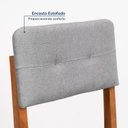 Ver imagem 5 de Kit 6 Cadeiras Estofadas Tiê CabeCasa MadeiraOriginals Cinza/Amêndoa