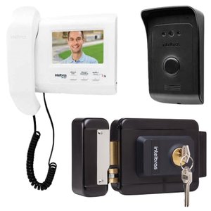 Kit 1 Vídeo Porteiro Interfone Ivr 1010 + 1 Fechadura Fx1500