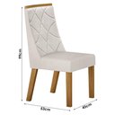 Ver mais imagens de Mesa de Jantar Aurora 180x90cm Vidro 25mm Cinamomo Off White com Kit 6 Cadeiras Veludo Palha -Valdem