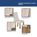 Ver imagem 6 de Mesa de Jantar Aurora 180x90cm Vidro 25mm Cinamomo Off White com Kit 6 Cadeiras Veludo Palha -Valdem